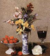 Henri Fantin-Latour Still lIfe with Flowens and Fruit Spain oil painting artist